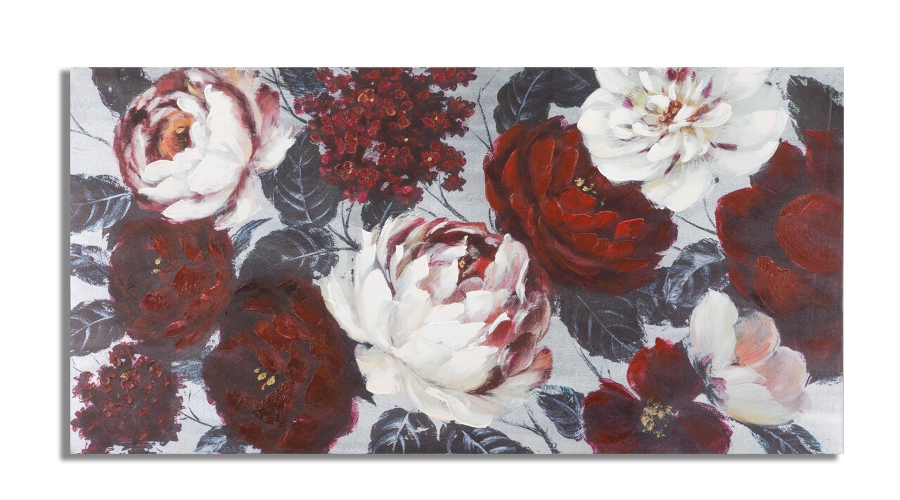 Tablou decorativ Red Flower, Mauro Ferretti, 120x60 cm, canvas pictat manual - imagine 7